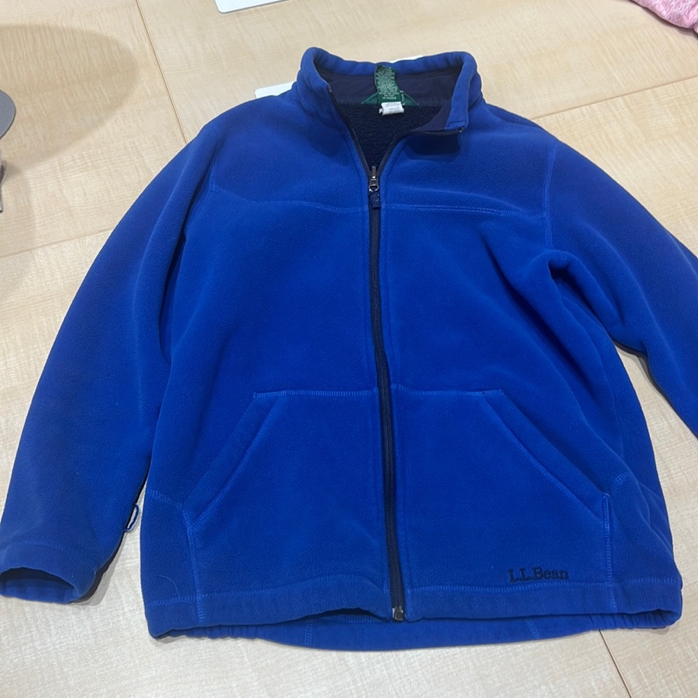 LL Bean Insulated Blue Fur Jacket